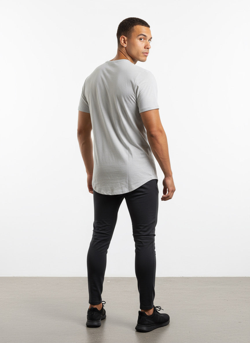 Noon Mirch Grey Scallop Hem Men’s Tee